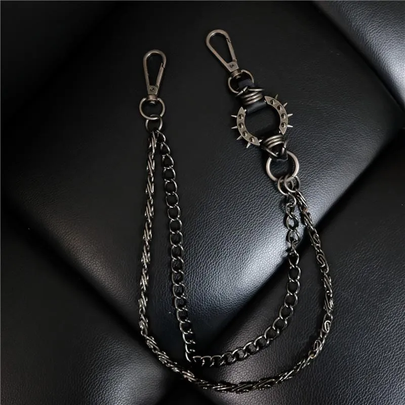 Badass Punk Mens Double Long Biker Wallet CHain Pants CHain Wallet Chain For Men