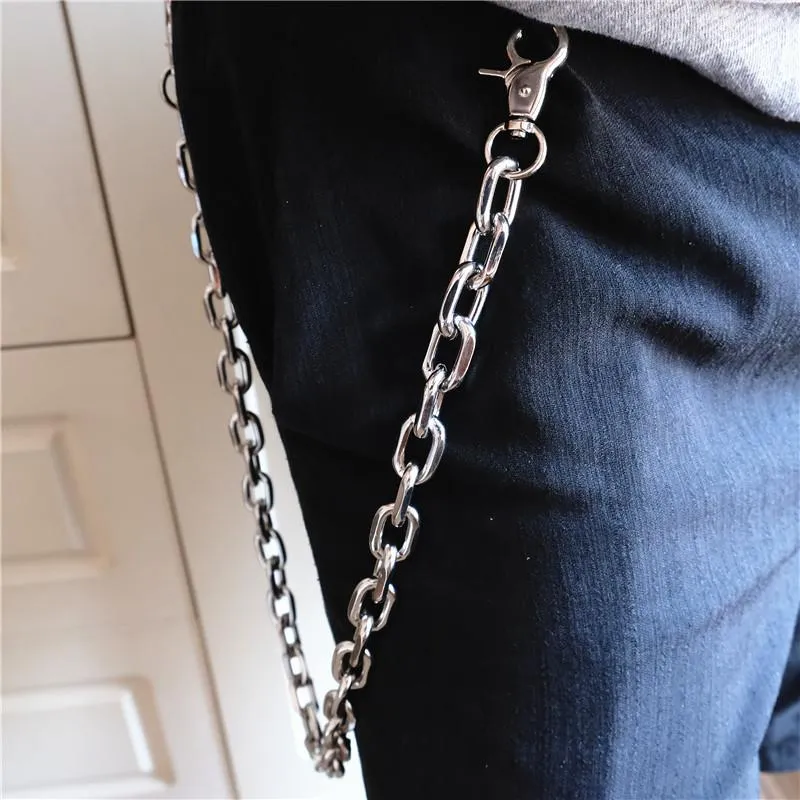 Badass Silver Mens Wallet CHain Pants Chain Silver jeans chain jean chain Biker Wallet Chain For Men