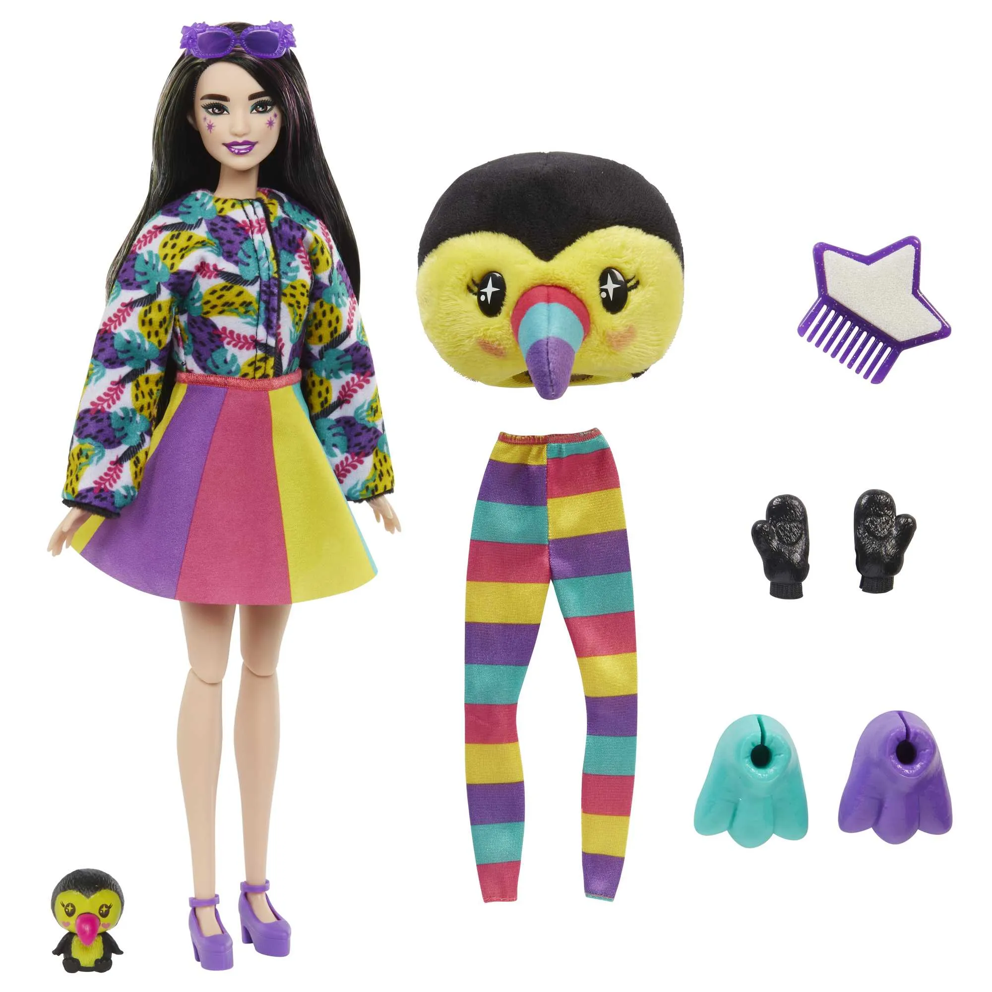 Barbie Cutie Reveal Chelsea Doll And Accessories, Jungle Series, Toucan-themed Small Doll Set