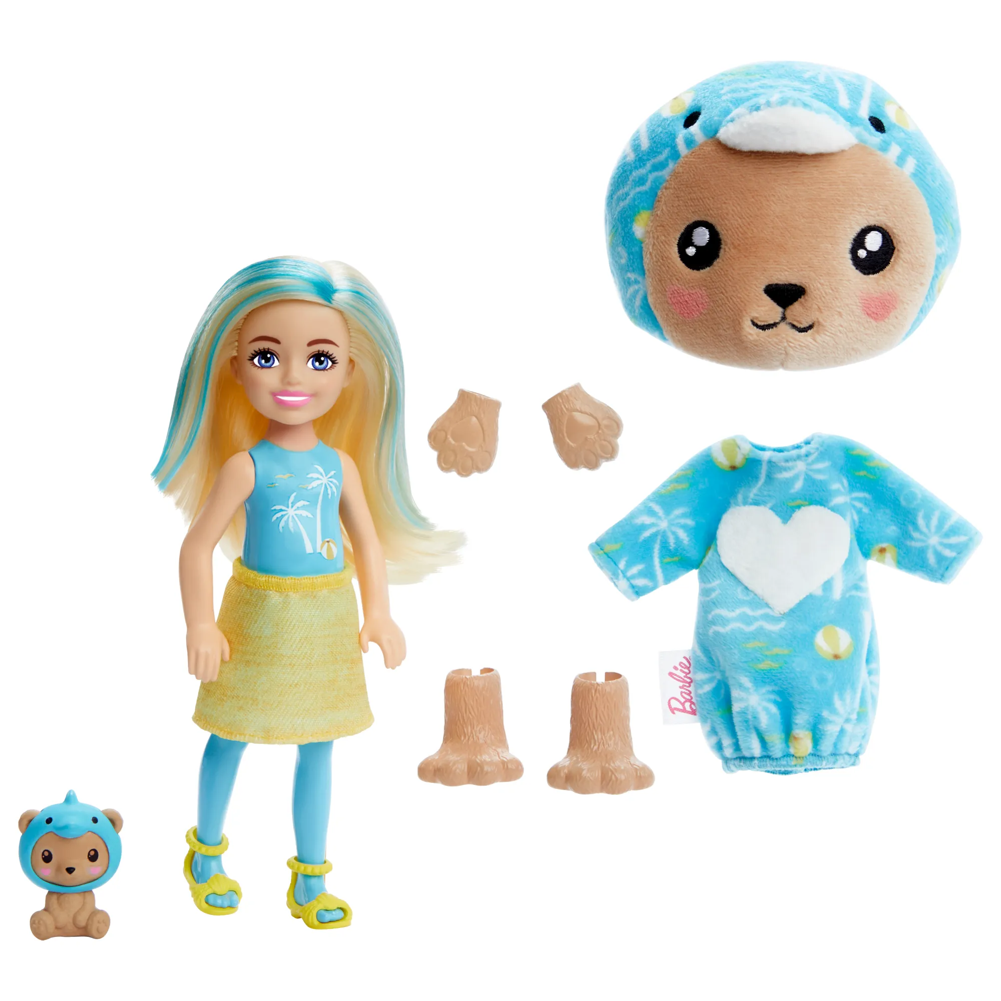 Barbie Cutie Reveal Costume-themed Series Chelsea Small Doll & Accessories, Teddy Bear As Dolphin