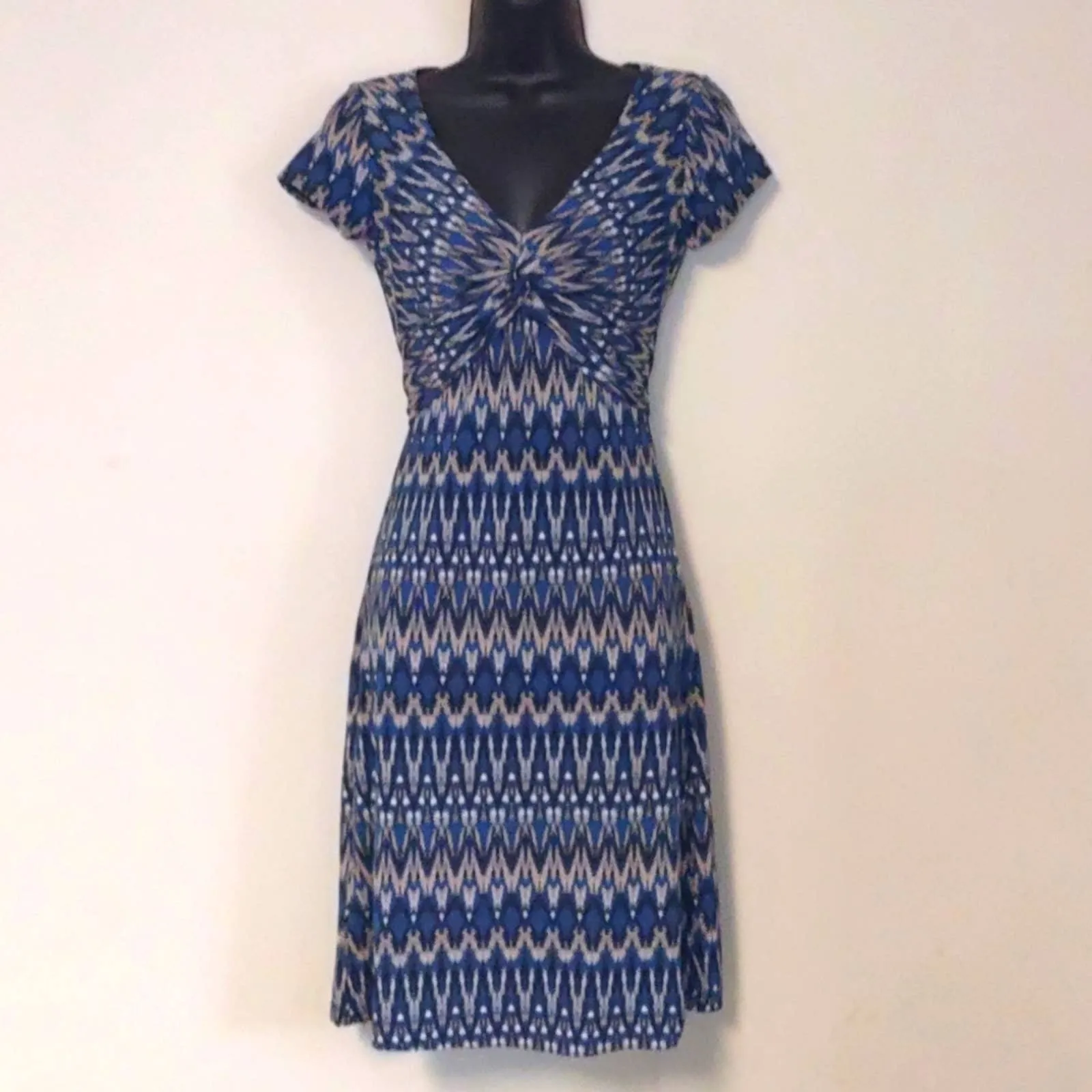 BCBG Max Azria Petite Twist Front Dress XSP Blue