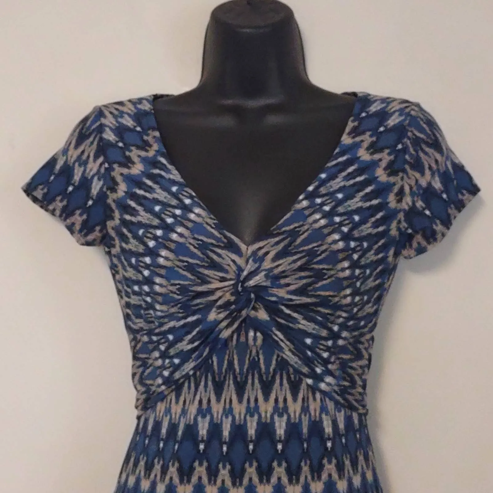 BCBG Max Azria Petite Twist Front Dress XSP Blue