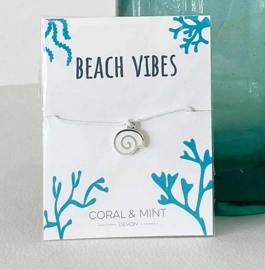 Beach Vibes White Ammonite Shell Charm Bracelet