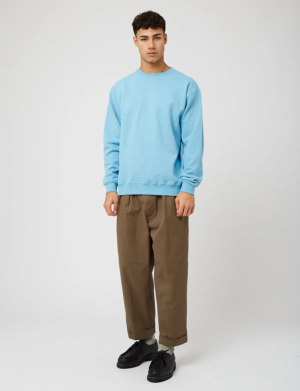 Beams Plus Crew Sweatshirt - Sax Blue