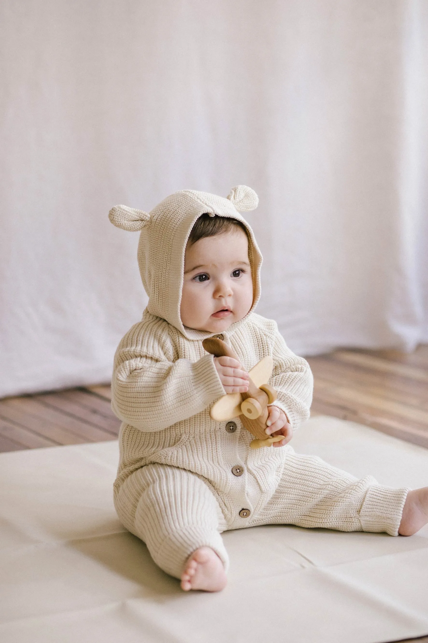 Bear Knit Onepiece - Soft Clay