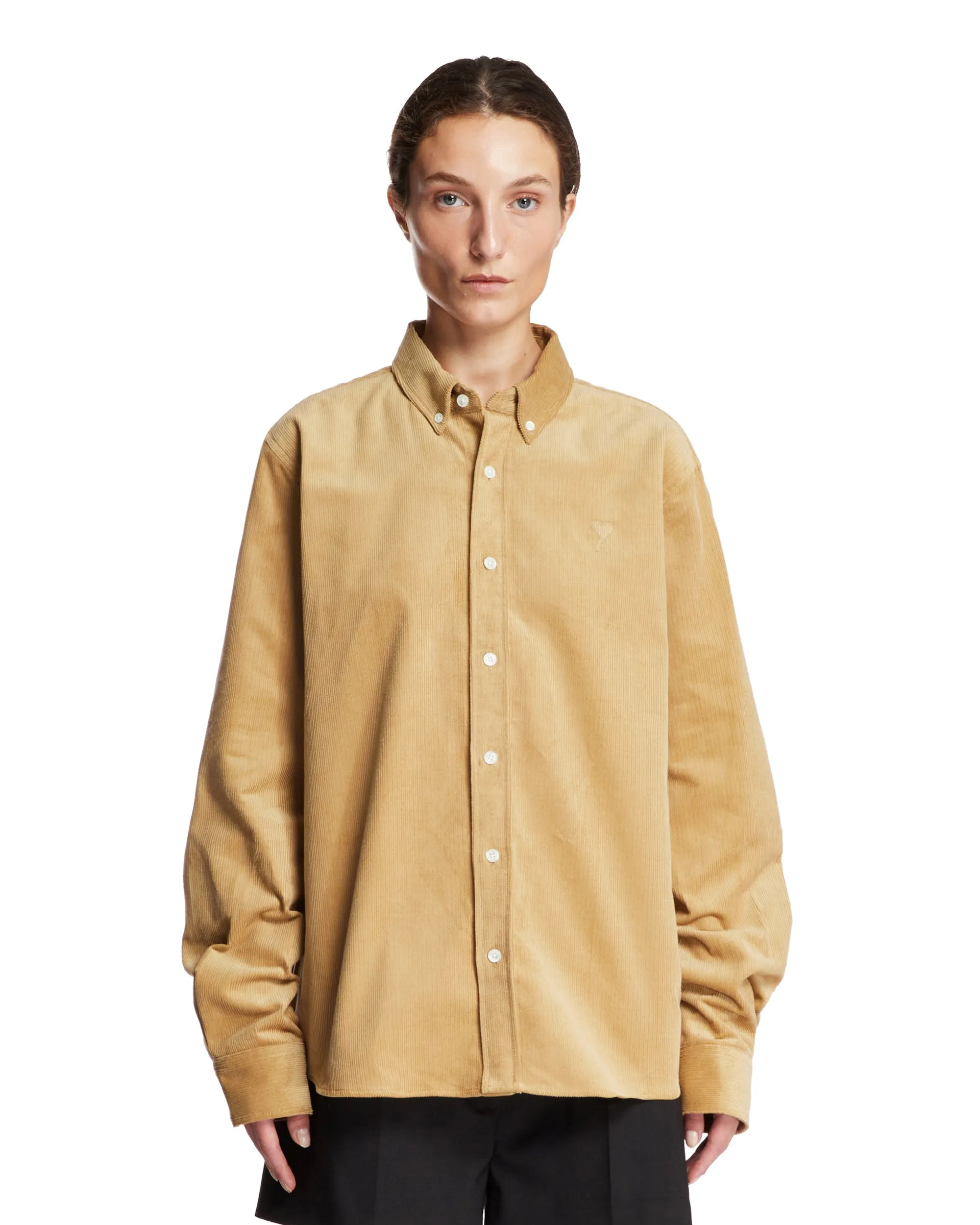 Beige Button-down Shirt