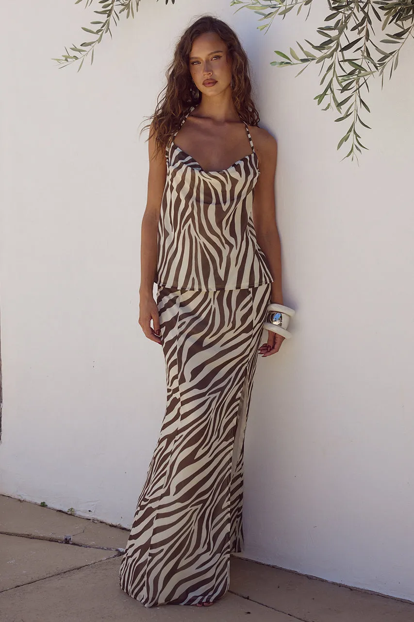 Belini Maxi Skirt - Zebra Chocolate