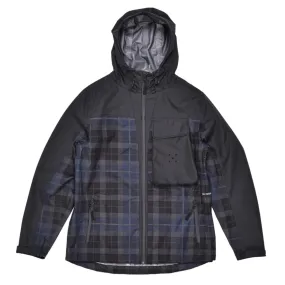 big pocket hooded jacket black/navy check