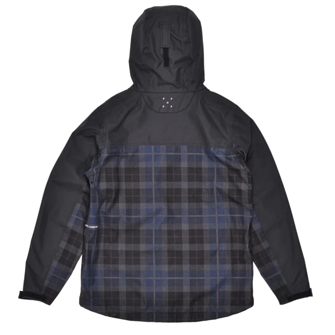 big pocket hooded jacket black/navy check