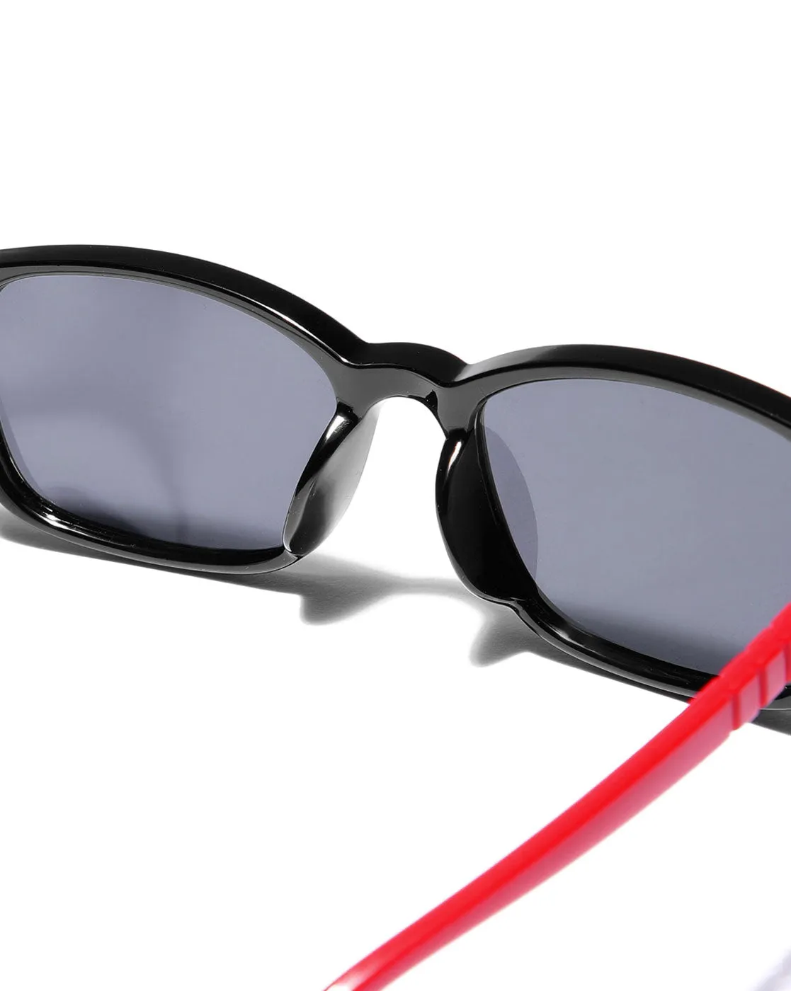 Black & Red Toned with Polarised Lens Rectangle Sunglass for boy