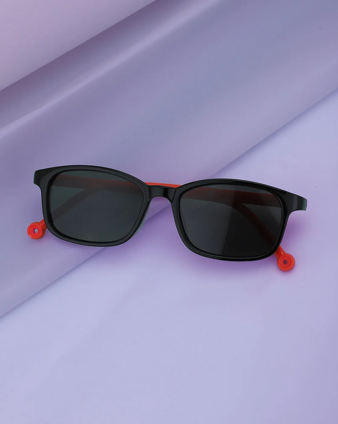 Black & Red Toned with Polarised Lens Rectangle Sunglass for boy