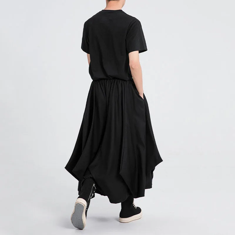 Black Loose Irregular Pants Hakama