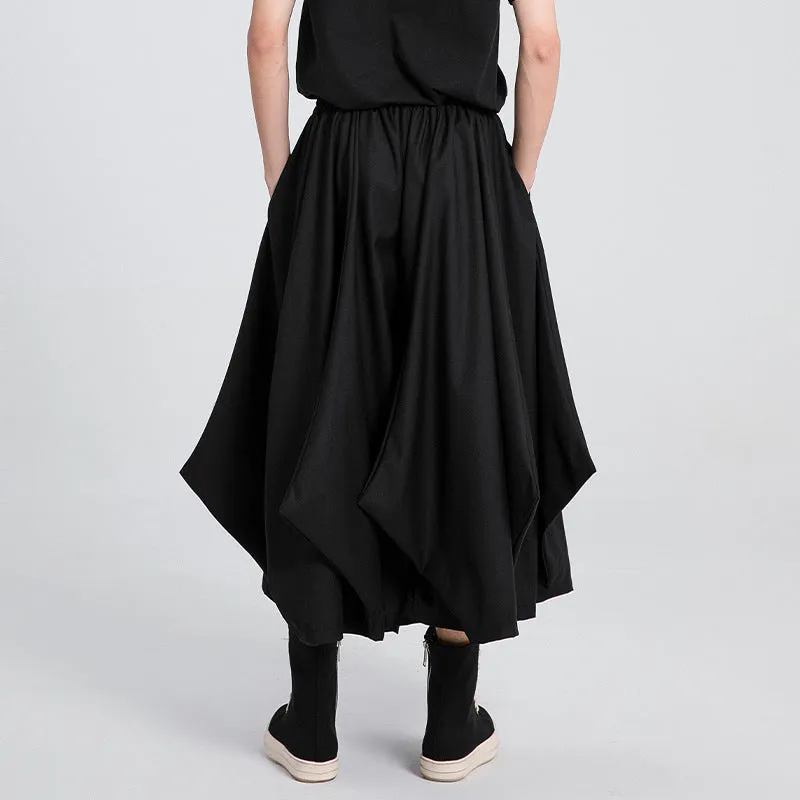 Black Loose Irregular Pants Hakama