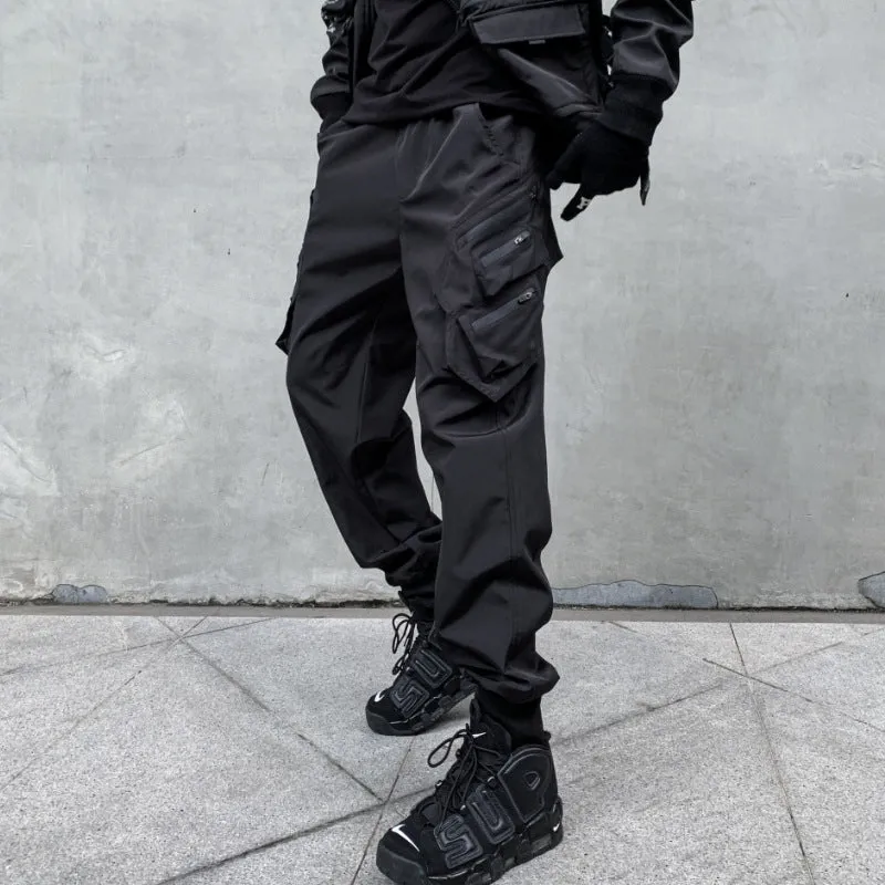 Black Multi-pocket Functional Pants