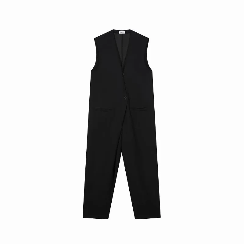 Black Vest Jumpsuit