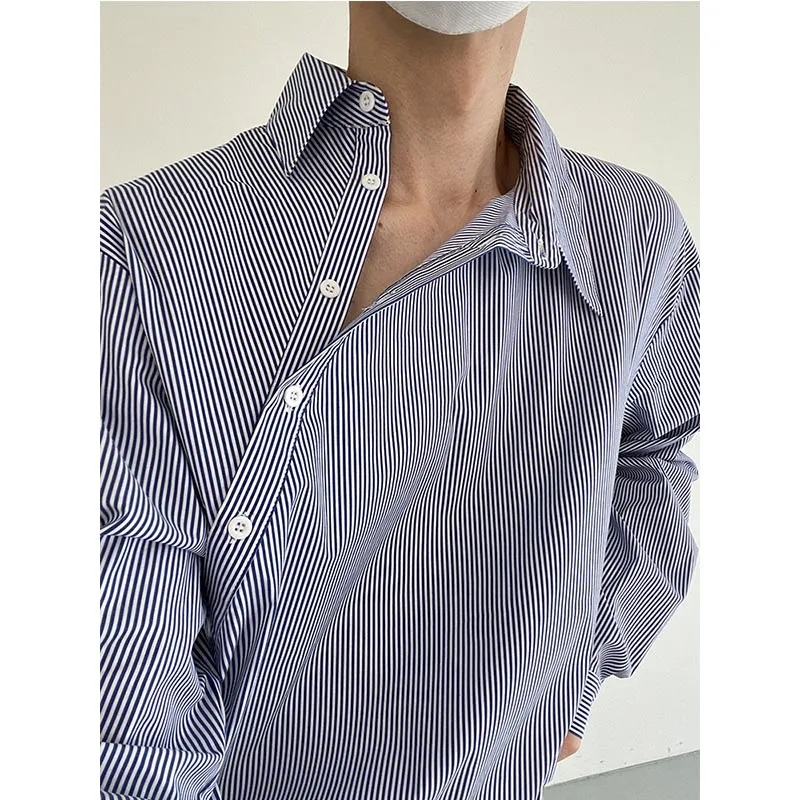 Blue Striped Loose Fit Shirt