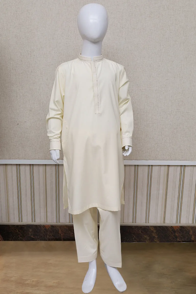 Boy Wash n Wear Kameez Shalwar Cream