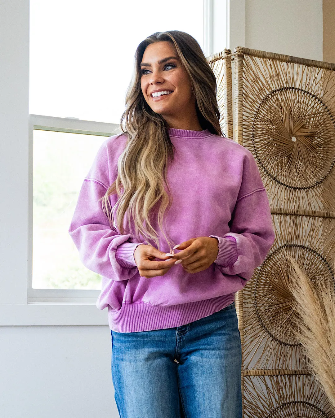 Boyfriend Crewneck Sweatshirt - Mauve