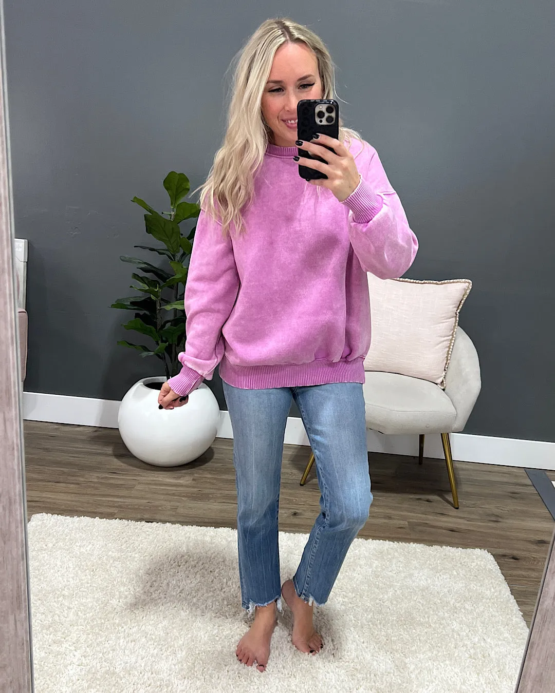 Boyfriend Crewneck Sweatshirt - Mauve