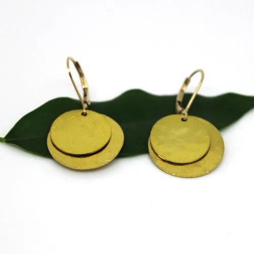 Brass Hammered Earrings