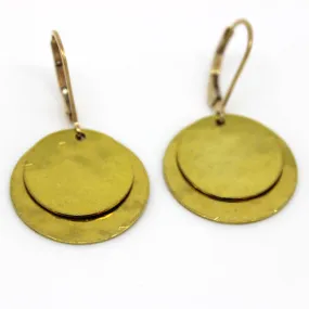 Brass Hammered Earrings