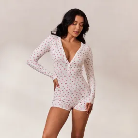 Breakfast Club Romper - White Print