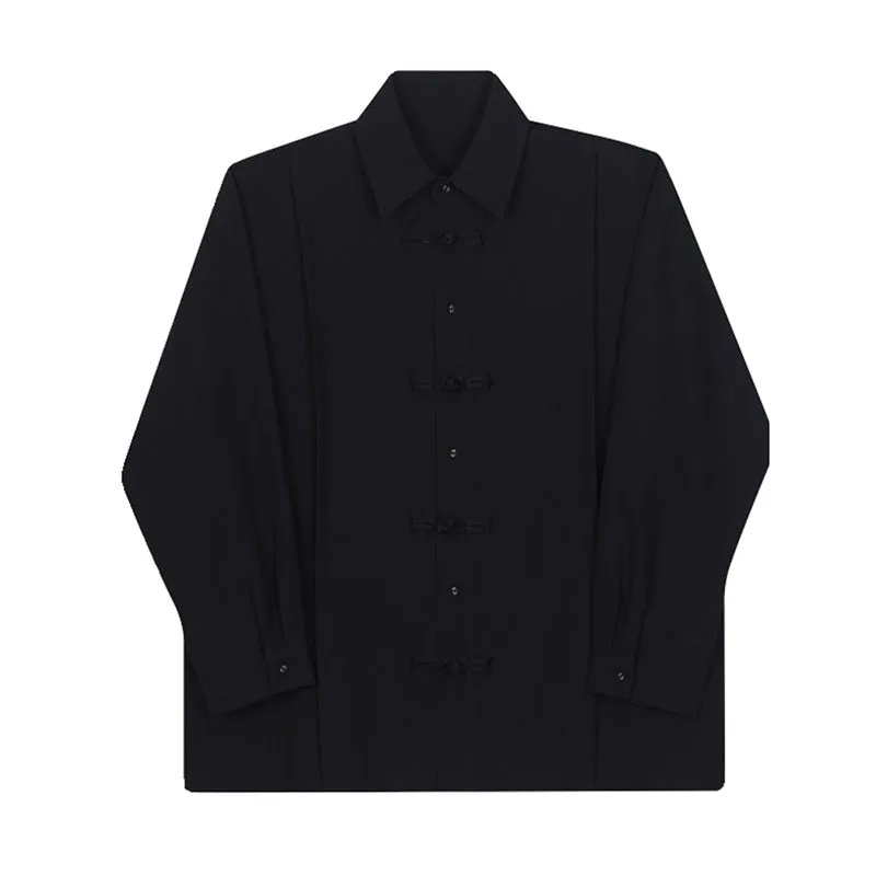 Button Lapel Loose Shirt