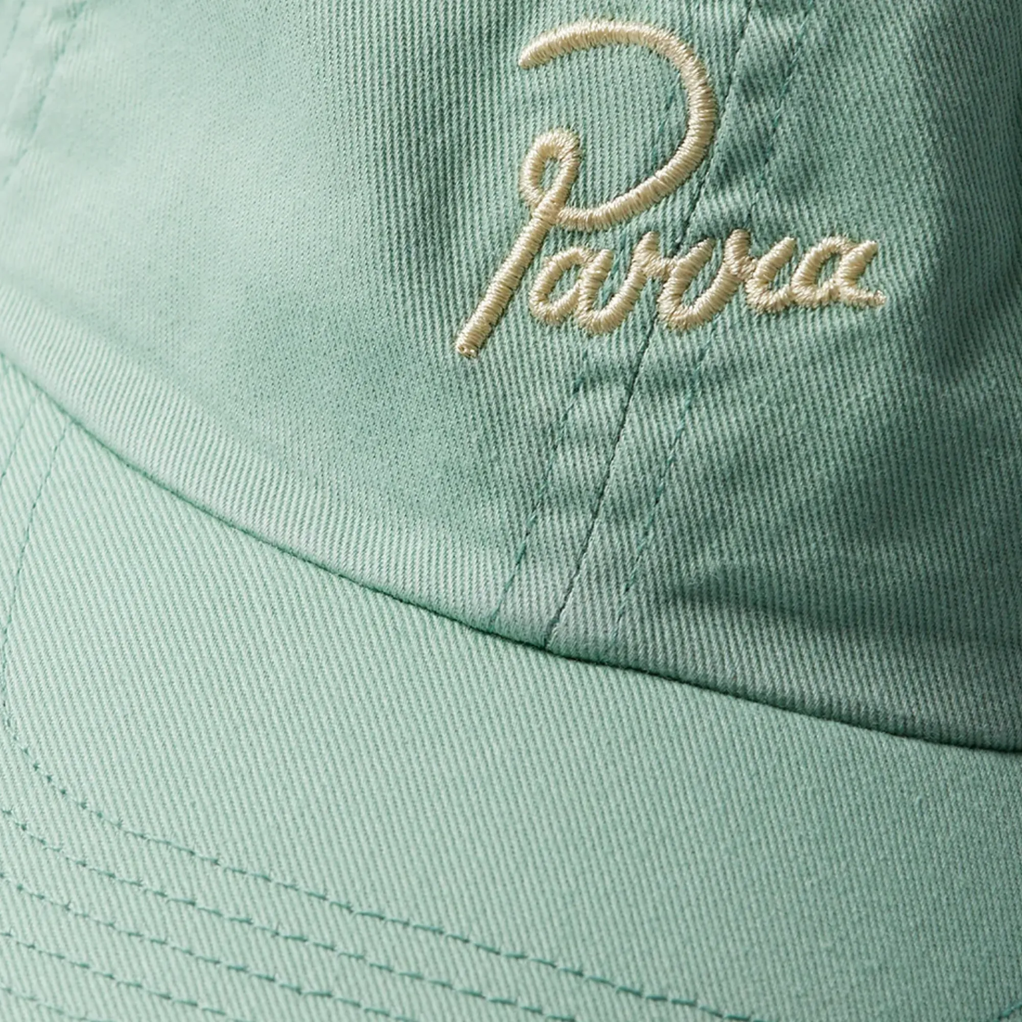 By Parra Script Logo 6 Panel Hat Sage Green