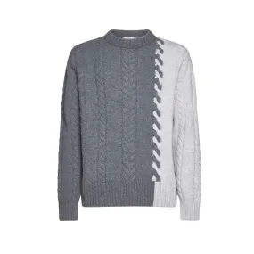 Cable Knit Jumper - Dark Grey Melange