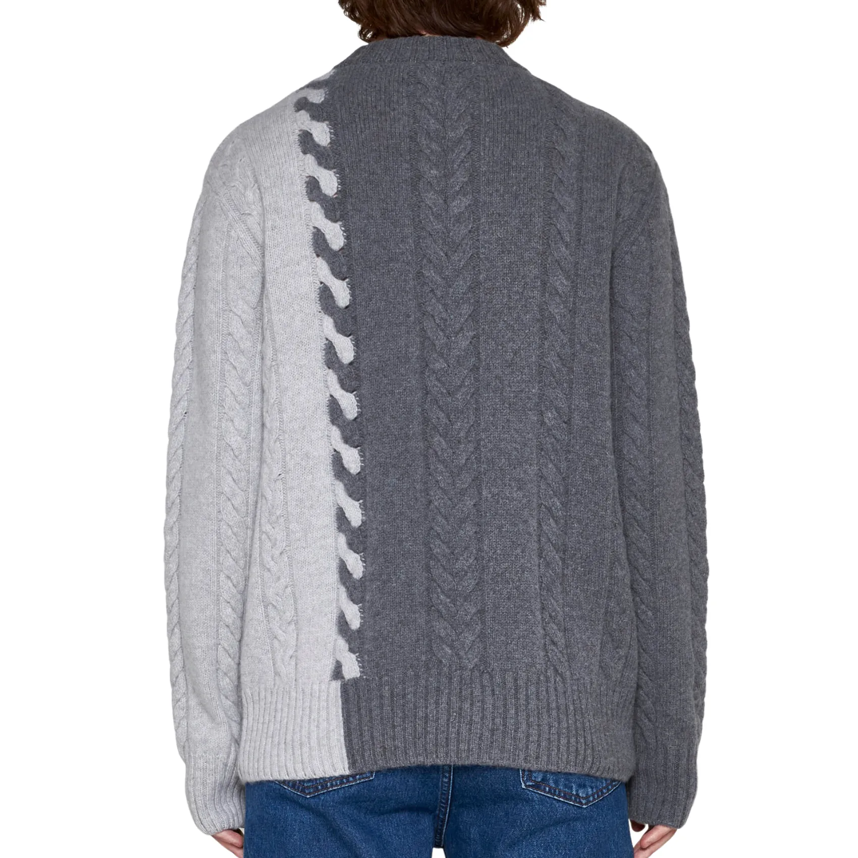 Cable Knit Jumper - Dark Grey Melange