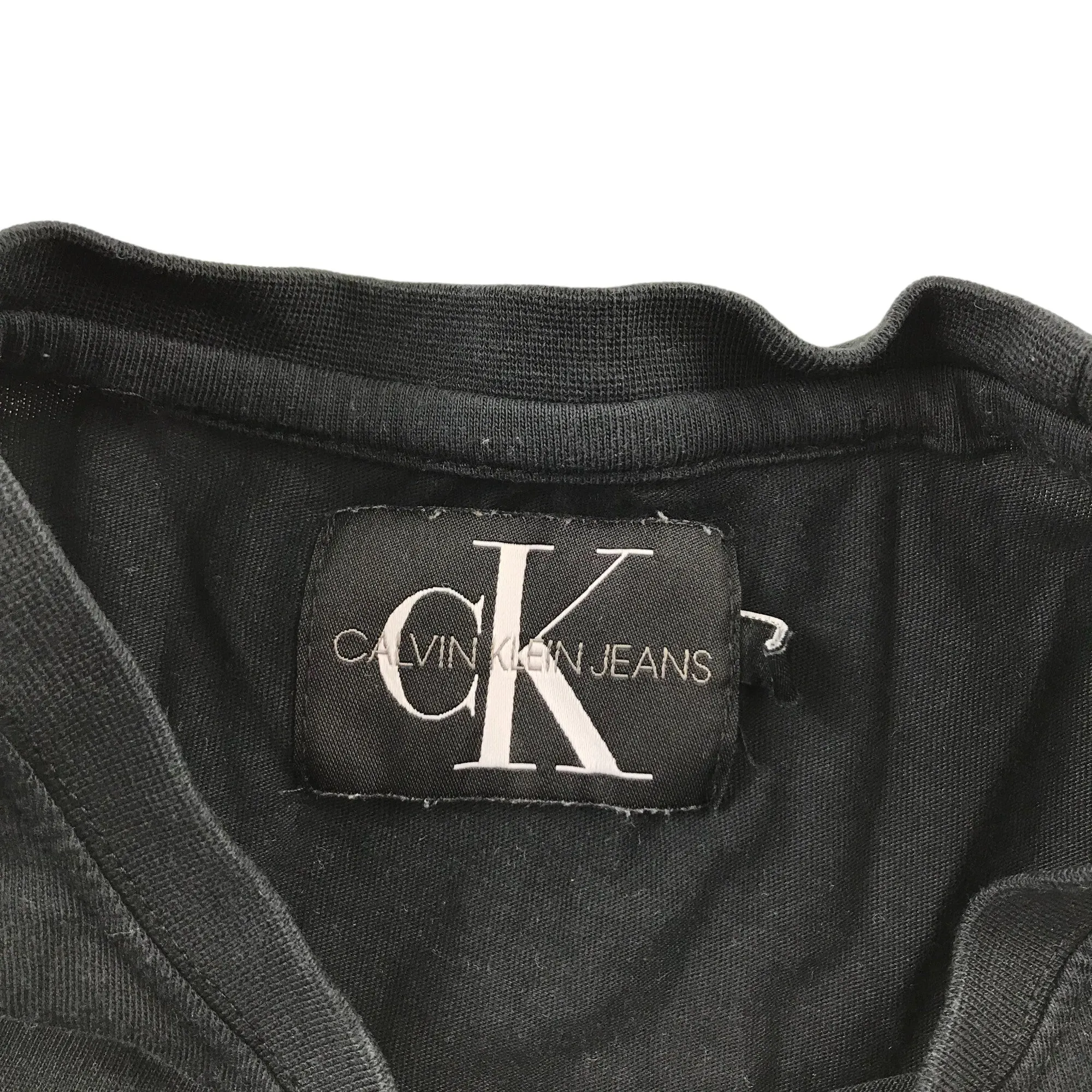 Calvin Klein T-shirt adult size S black short sleeve cotton with chest pocket