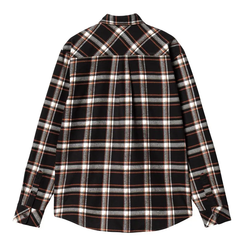 Camisa Carhartt WIP Barten Check Negra para Hombre