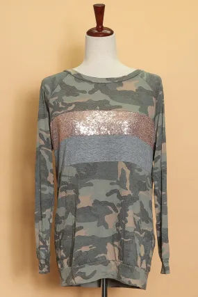 Camo Sequin Sweater