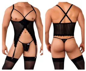 CandyMan 99654 Mesh Two Piece Set Color Black