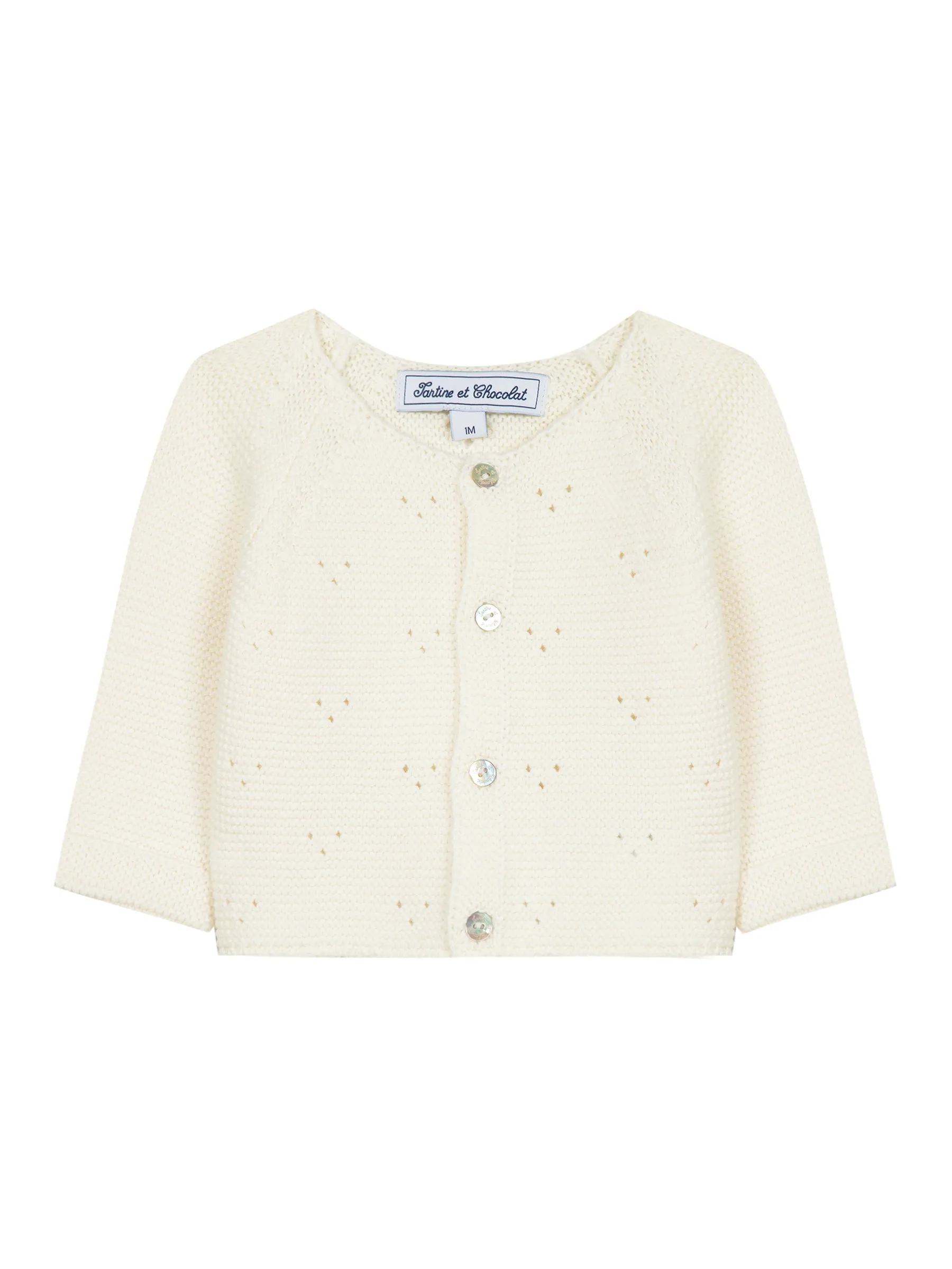 Cardigan - Ecru organic cotton