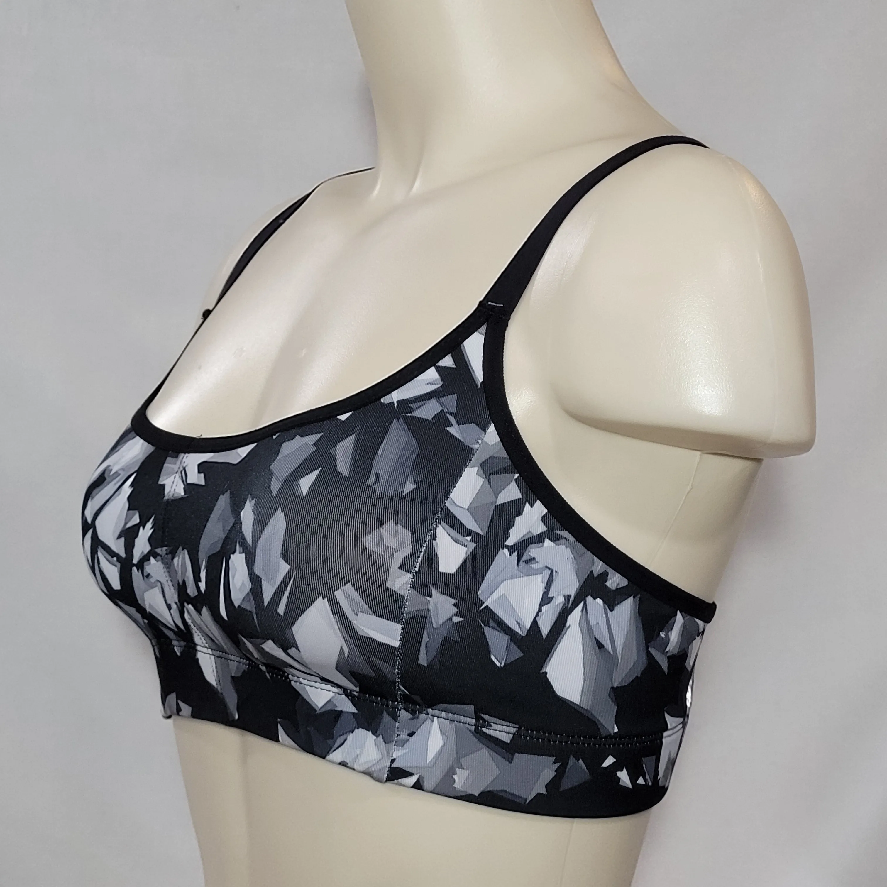 Champion N9688 Strappy Cami Wire Free Sports Bra SMALL Gray Multi NWT