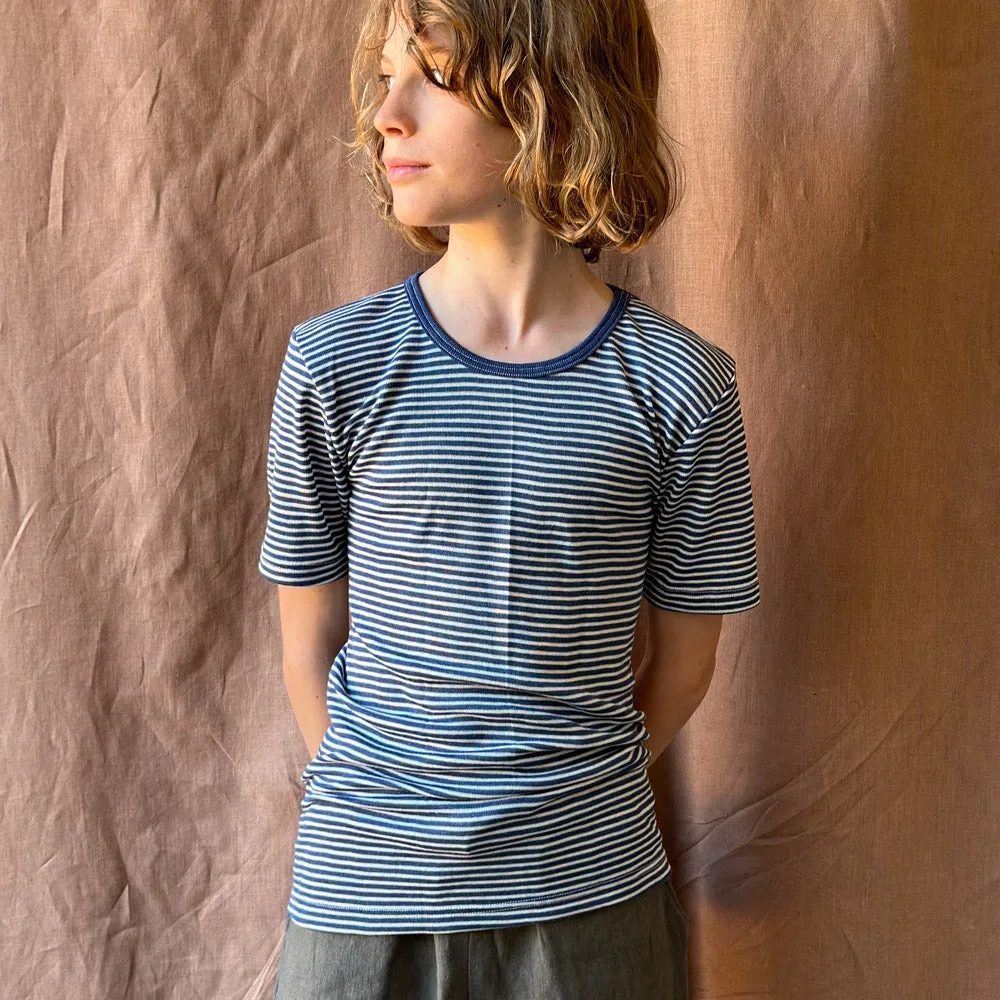 Child's T-Shirt - Organic Merino/Silk - Stripes (1-12y)