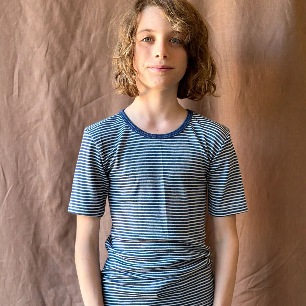 Child's T-Shirt - Organic Merino/Silk - Stripes (1-12y)