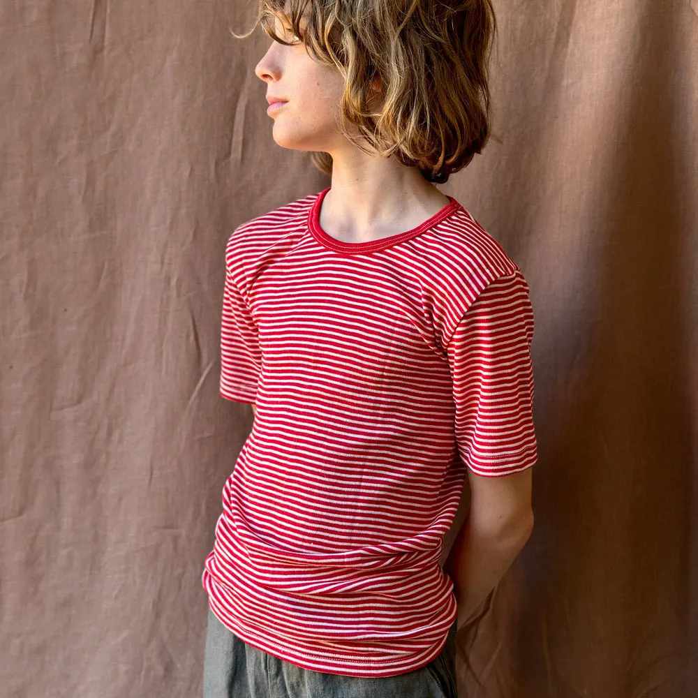 Child's T-Shirt - Organic Merino/Silk - Stripes (1-12y)