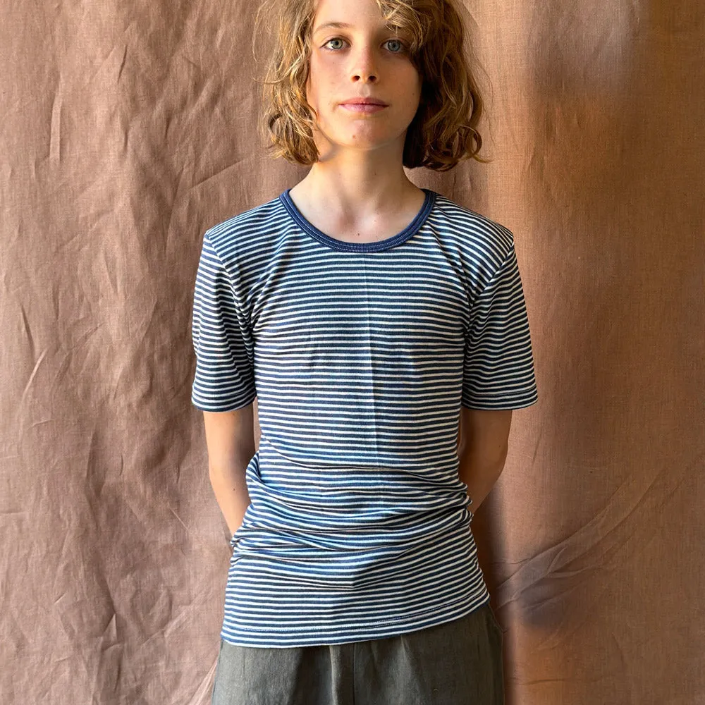 Child's T-Shirt - Organic Merino/Silk - Stripes (1-12y)