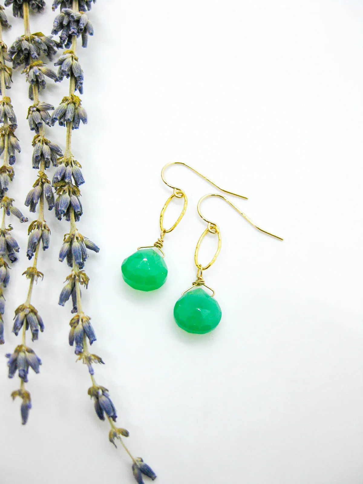 Chrysanthe: Chrysoprase Earrings - e681