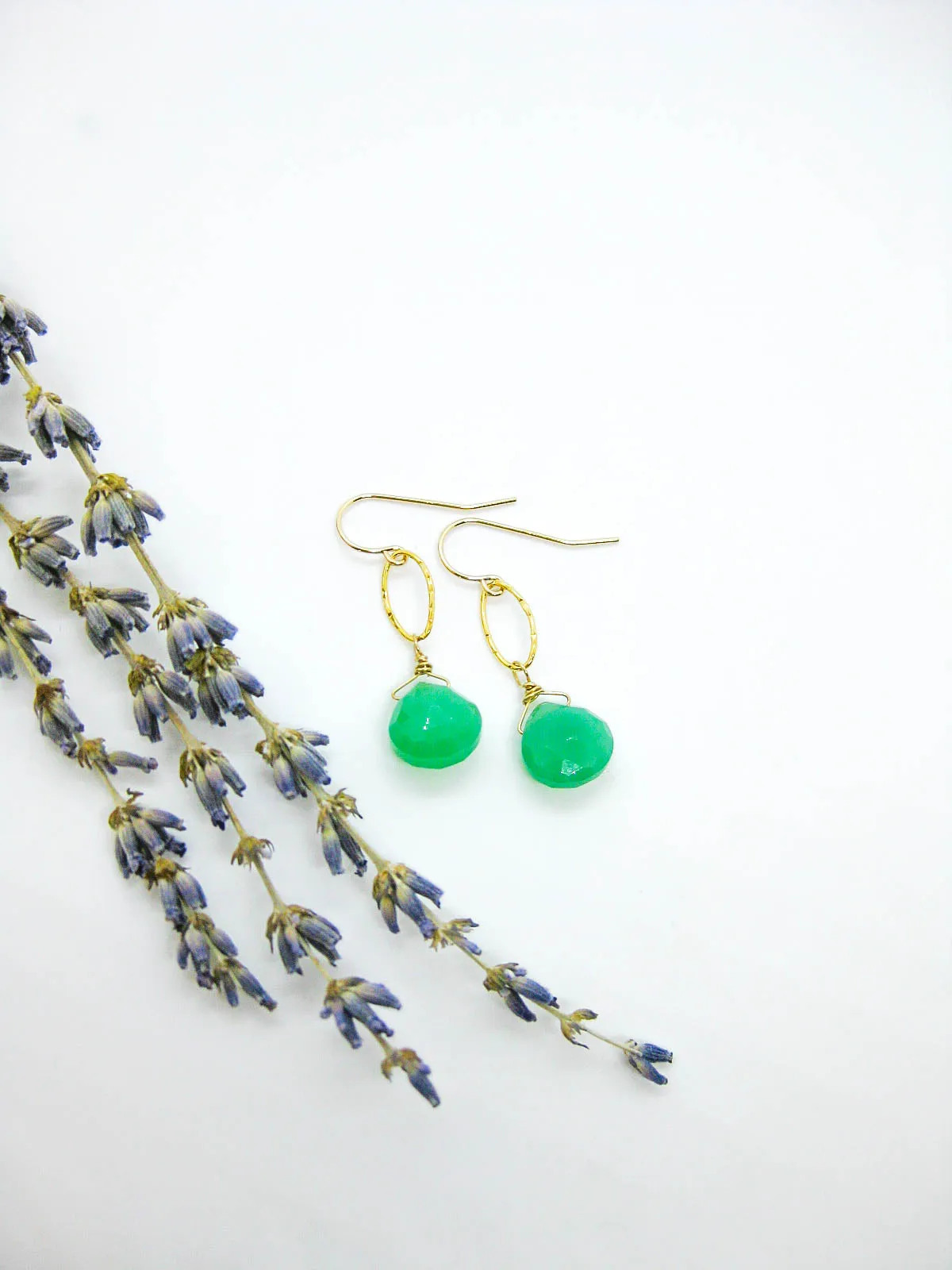 Chrysanthe: Chrysoprase Earrings - e681