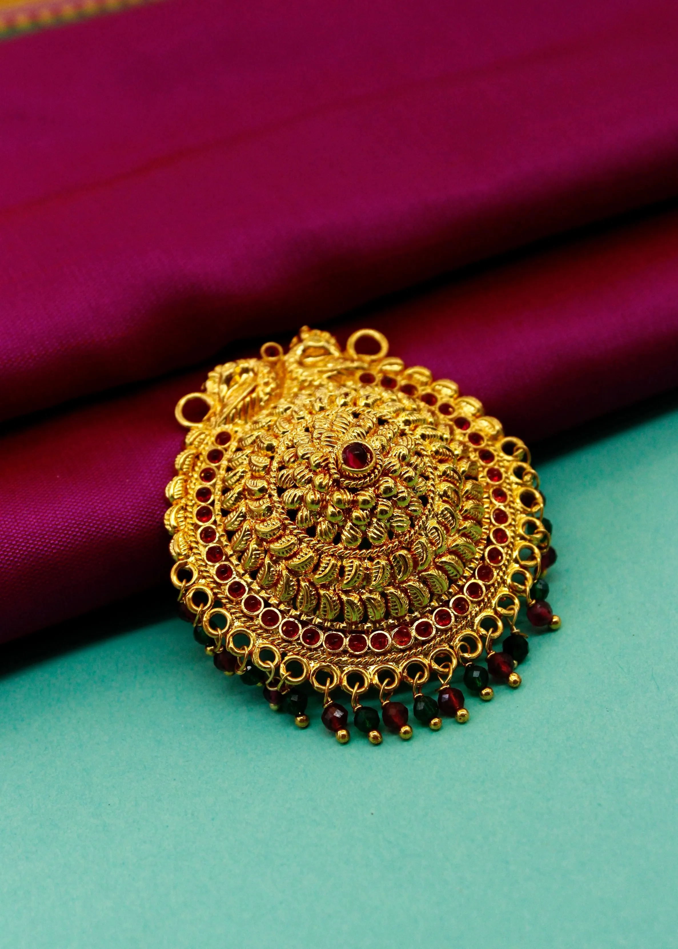 CIRCULAR GOLD FINISH PENDANT