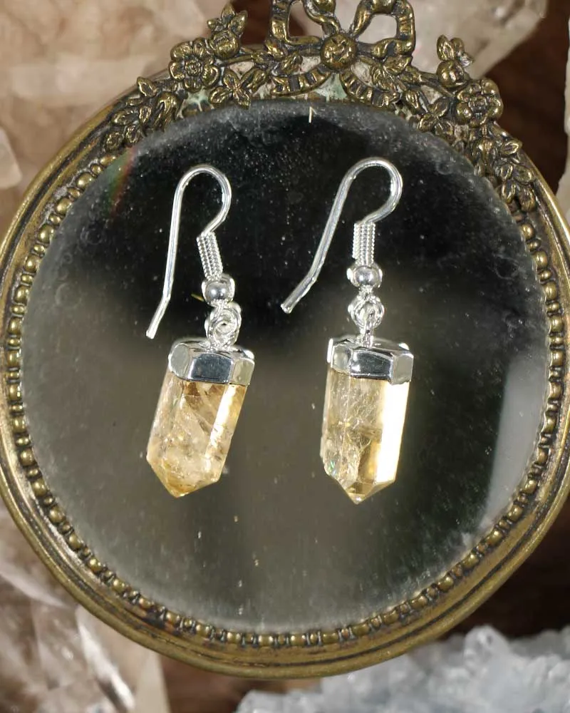 Citrine Faceted Point Earrings