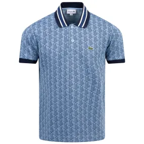 Classic Fit Monogram Motif Polo Light Blue - AW24