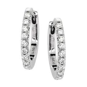 CLASSIC WHITE GOLD DIAMOND HOOP EARRINGS, .35 CT TW