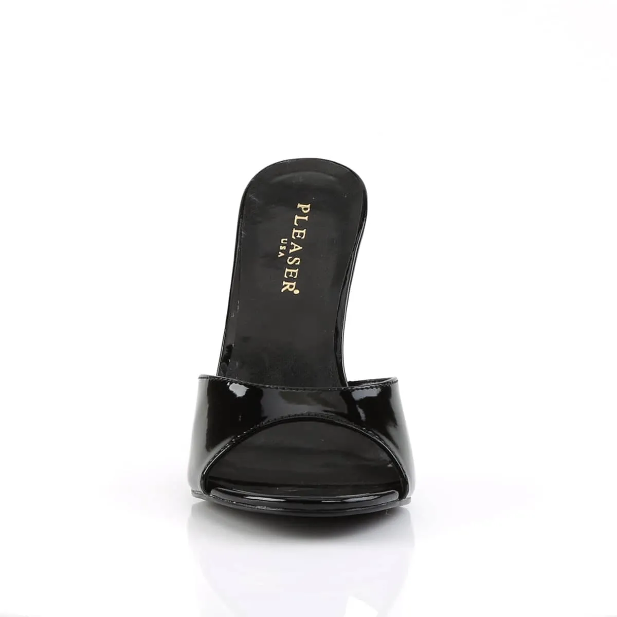 CLASSIQUE-01 Black Ankle Slide High Heel