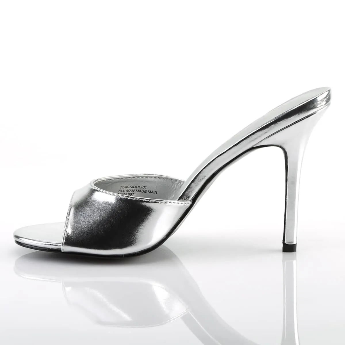 CLASSIQUE-01 Silver Slide High Heel