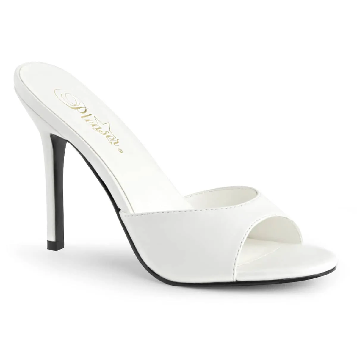 CLASSIQUE-01 White Peep Toe High Heel