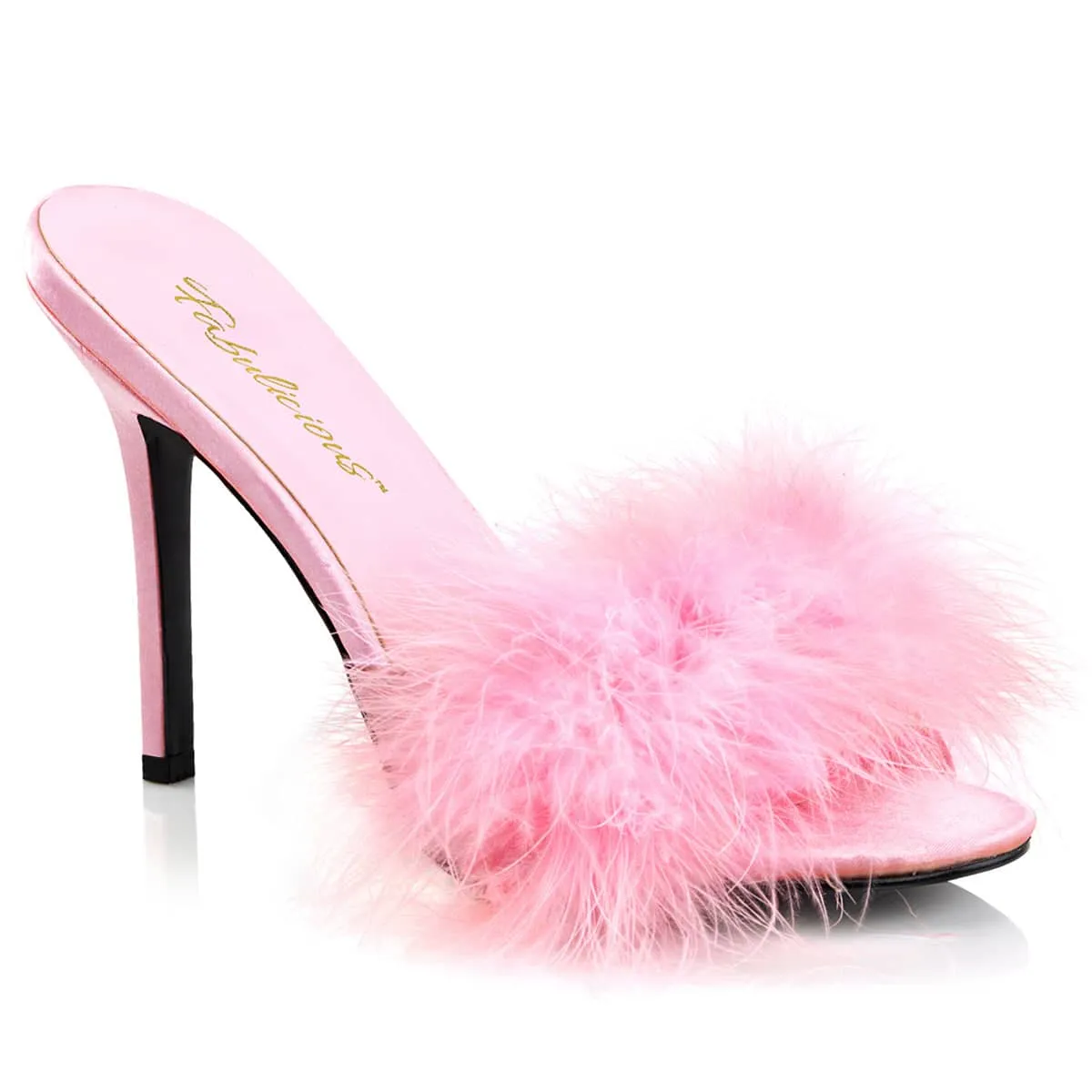 CLASSIQUE-01F Fluffy Mule Heels